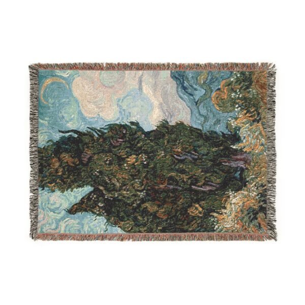 Van Gogh Woven Blanket, Cypresses Painting