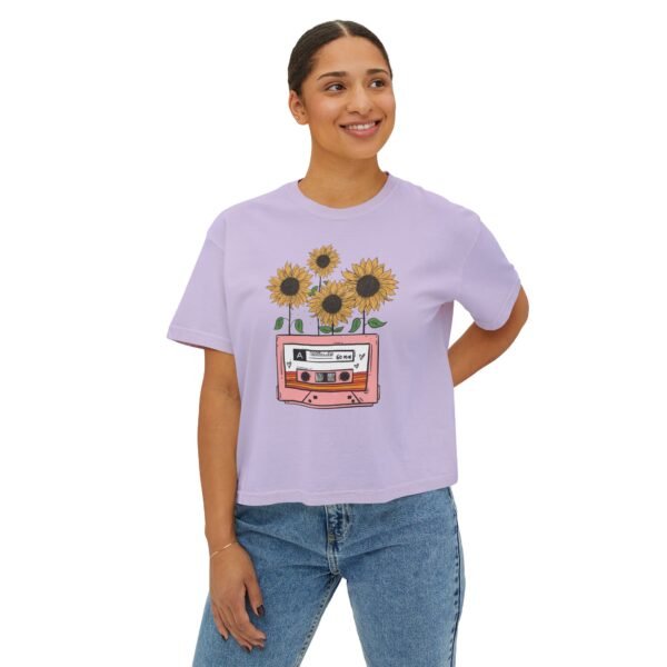 Sunflower Casette Boxy Tee for Women - Image 23