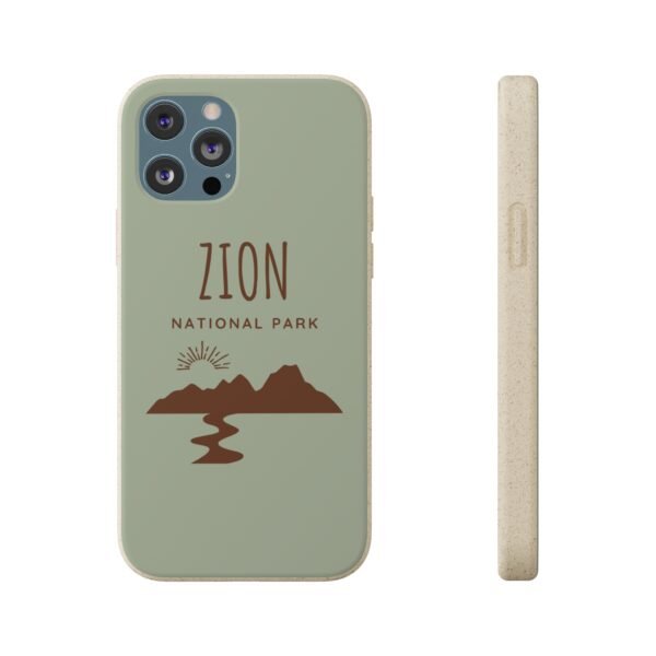 Zion National Park (Light Green) Phone Case, Biodegradable - Image 5