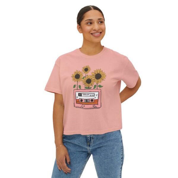 Sunflower Casette Boxy Tee for Women - Image 7