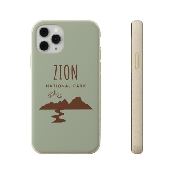 Zion National Park (Light Green) Phone Case, Biodegradable