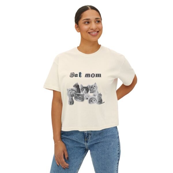 Cat Mom Boxy Tee for Women - Image 7