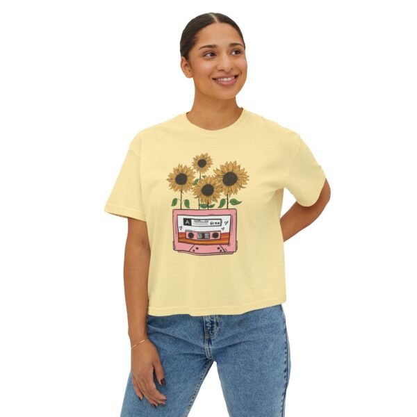 Sunflower Casette Boxy Tee for Women - Image 11