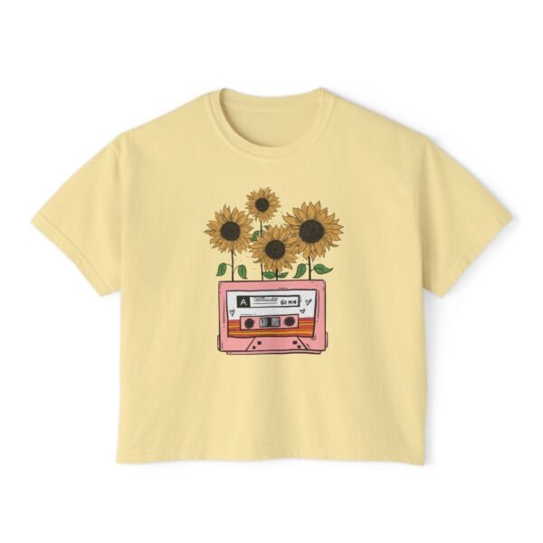 Sunflower Casette Boxy Tee for Women - Image 9