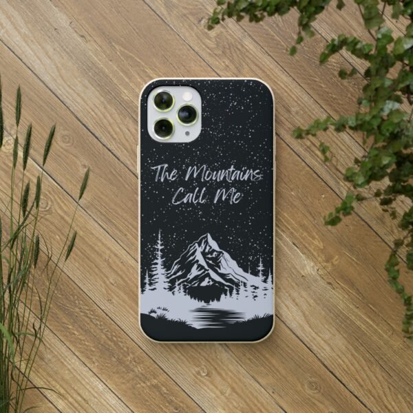 The Mountains Call Me (Blue) Phone Case, Biodegradable, - Image 3