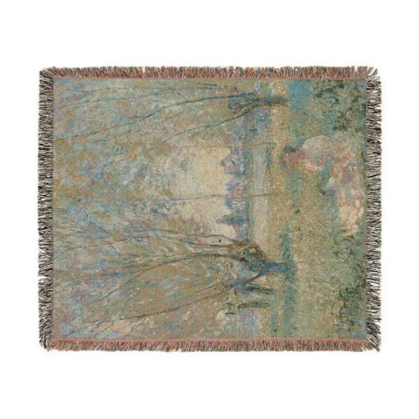 Woven Blanket, Claude Monet Woman Seated under the Willows - Image 3