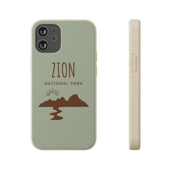 Zion National Park (Light Green) Phone Case, Biodegradable - Image 6