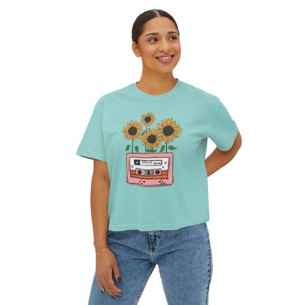 Sunflower Casette Boxy Tee for Women - Image 19