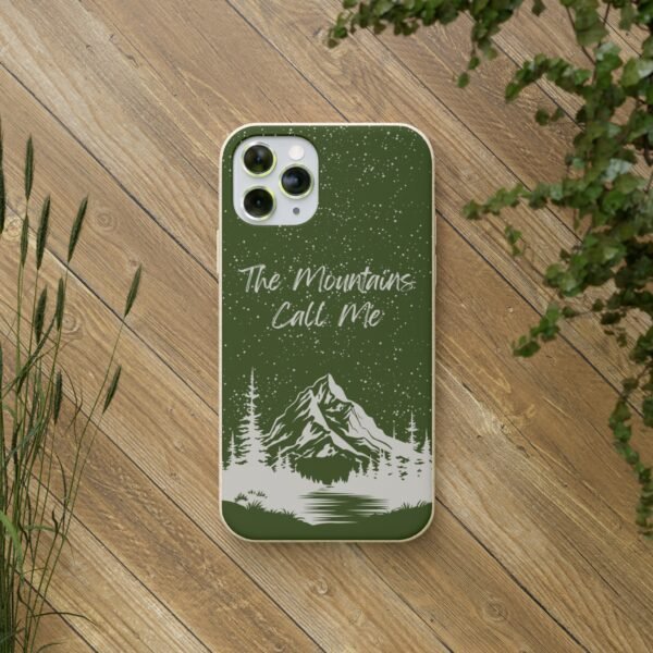 The Mountains Call Me (Green) Phone Case, Biodegradable - Image 3