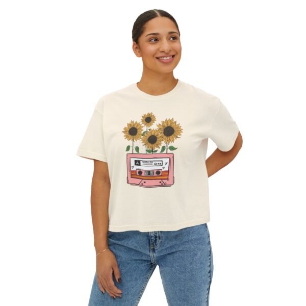 Sunflower Casette Boxy Tee for Women - Image 3